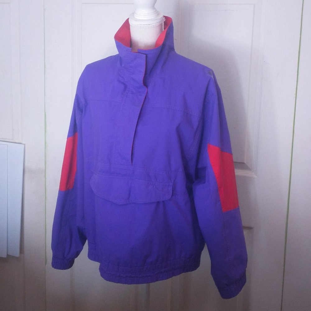 Eddie Bauer Y2K Vtg Bright Purple Windbreaker/Rain Jacket, M